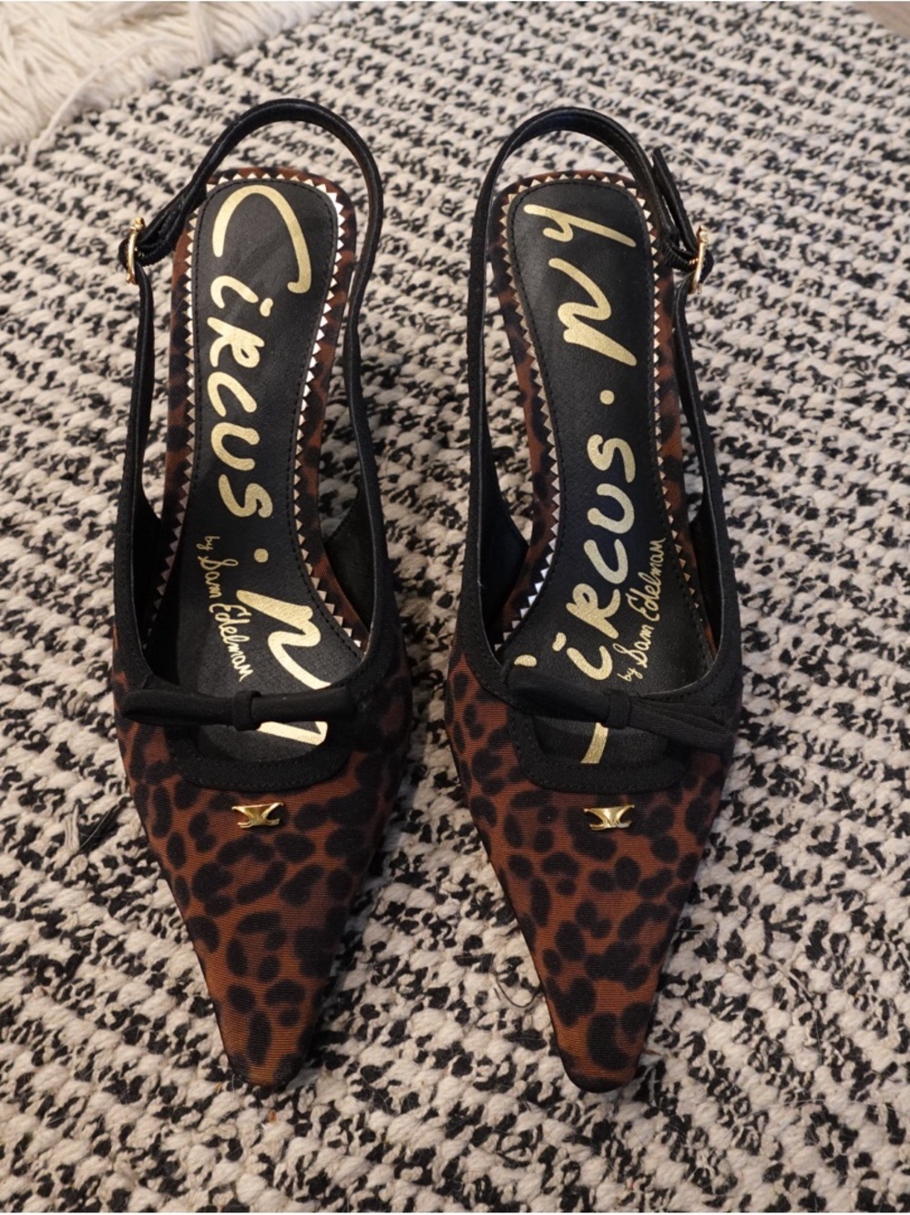 Circus by Sam Edelman Leopard Print Slingback Pumps - Brown/Black